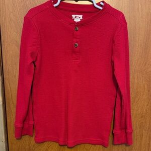 5 for $20.00 Red Kids Long Sleeve Henley Shirt